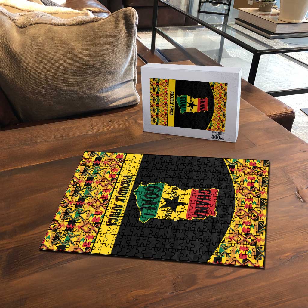 Afro Ghana Football Puzzle Black Stars Never Fall - Kente Pattern - Wonder Print Shop