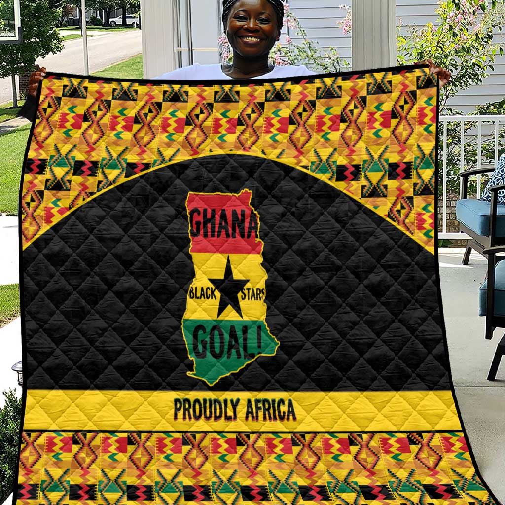 Afro Ghana Football Quilt Black Stars Never Fall - Kente Pattern - Wonder Print Shop