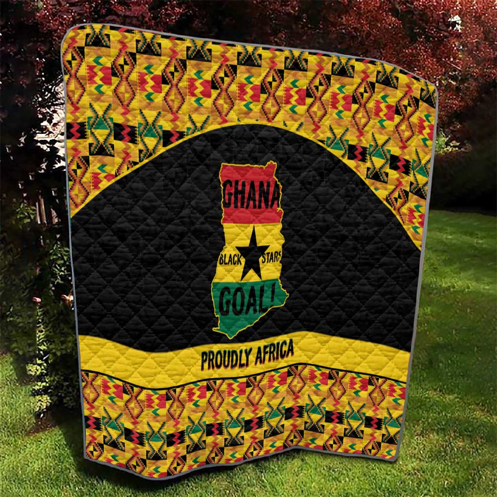 Afro Ghana Football Quilt Black Stars Never Fall - Kente Pattern - Wonder Print Shop