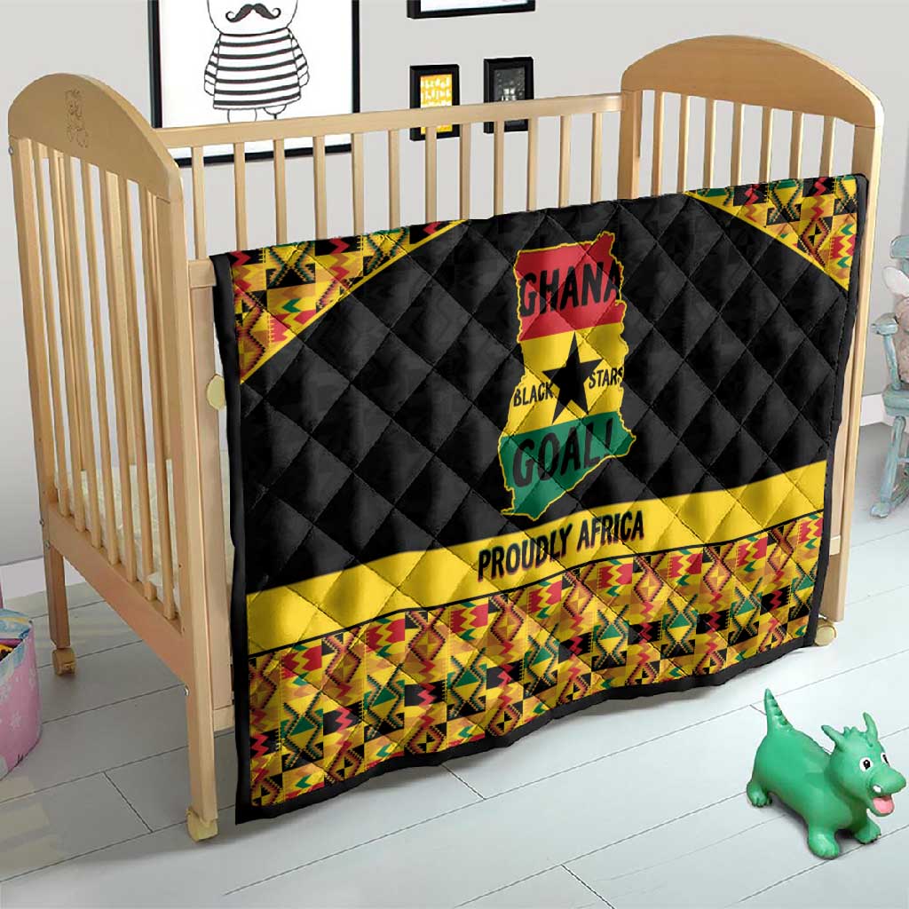 Afro Ghana Football Quilt Black Stars Never Fall - Kente Pattern - Wonder Print Shop