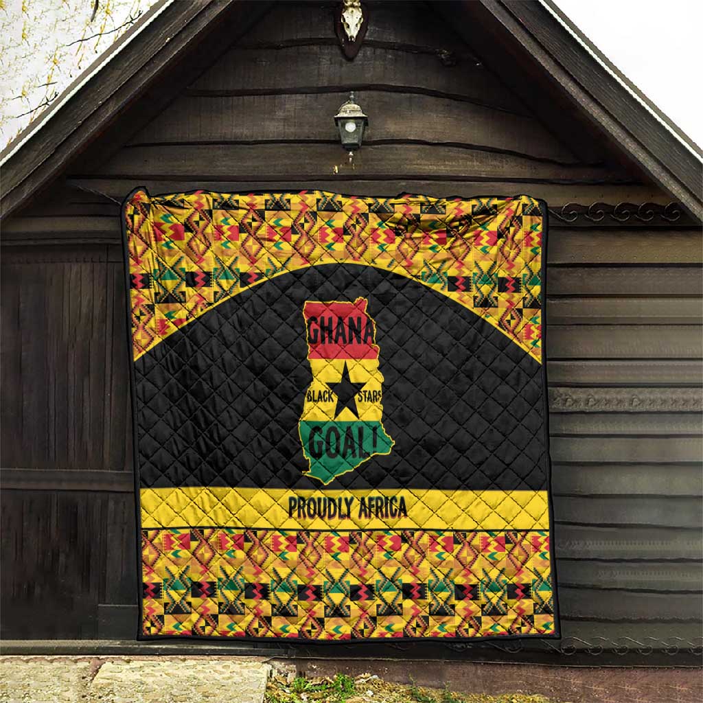 Afro Ghana Football Quilt Black Stars Never Fall - Kente Pattern - Wonder Print Shop