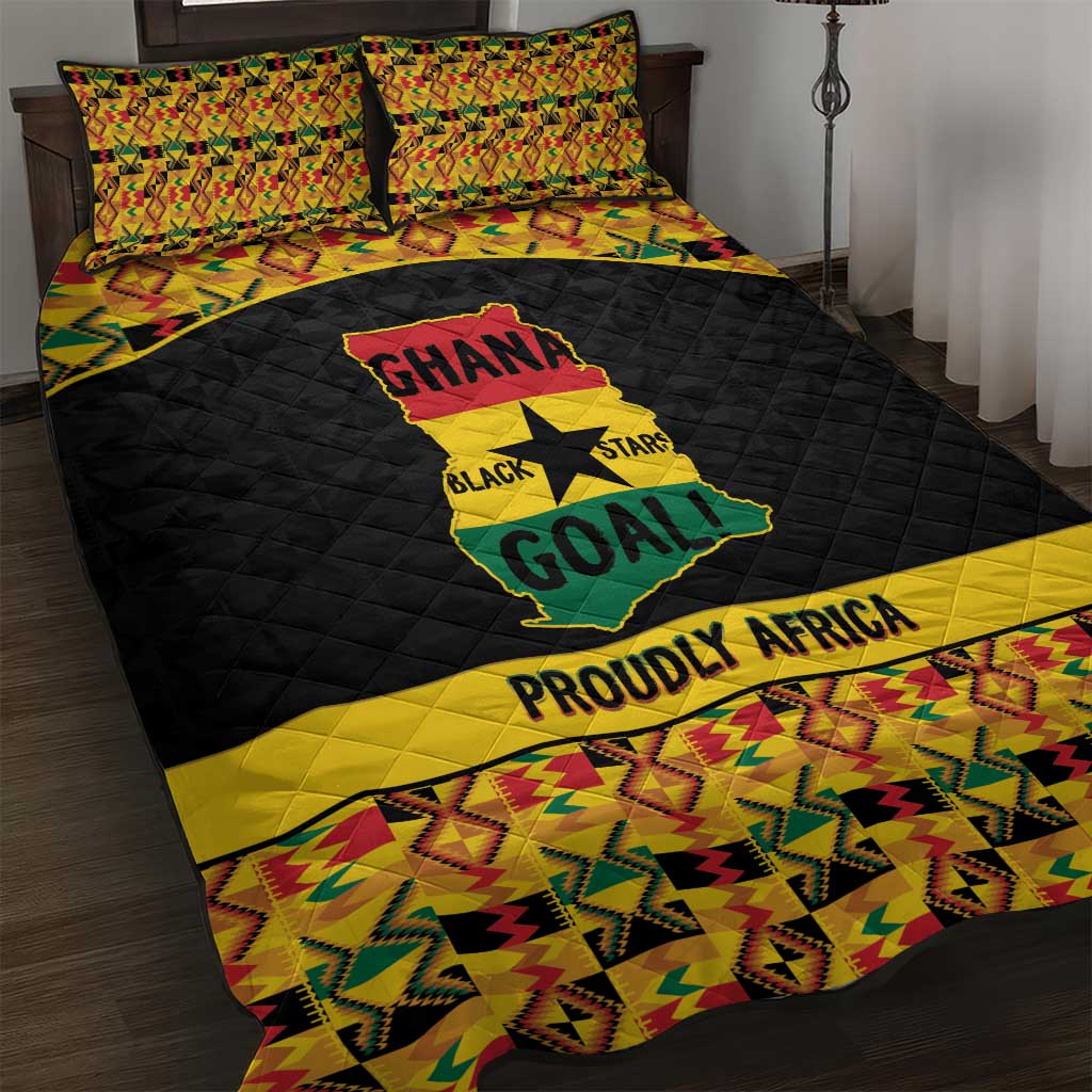 Afro Ghana Football Quilt Bed Set Black Stars Never Fall - Kente Pattern - Wonder Print Shop