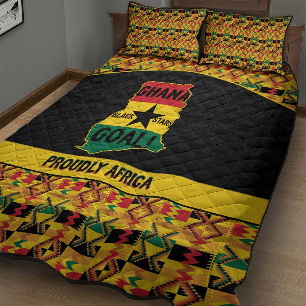 Afro Ghana Football Quilt Bed Set Black Stars Never Fall - Kente Pattern - Wonder Print Shop