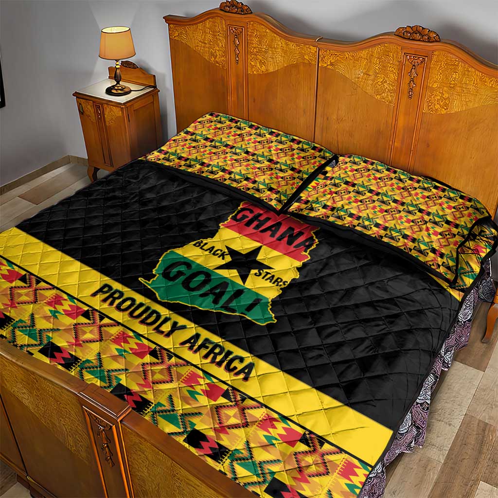 Afro Ghana Football Quilt Bed Set Black Stars Never Fall - Kente Pattern - Wonder Print Shop