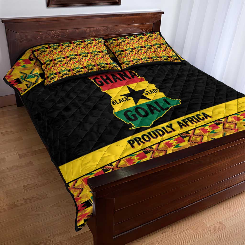 Afro Ghana Football Quilt Bed Set Black Stars Never Fall - Kente Pattern - Wonder Print Shop