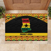 Afro Ghana Football Rubber Doormat Black Stars Never Fall - Kente Pattern - Wonder Print Shop