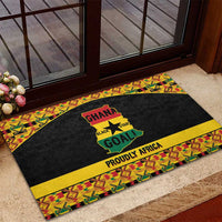 Afro Ghana Football Rubber Doormat Black Stars Never Fall - Kente Pattern - Wonder Print Shop