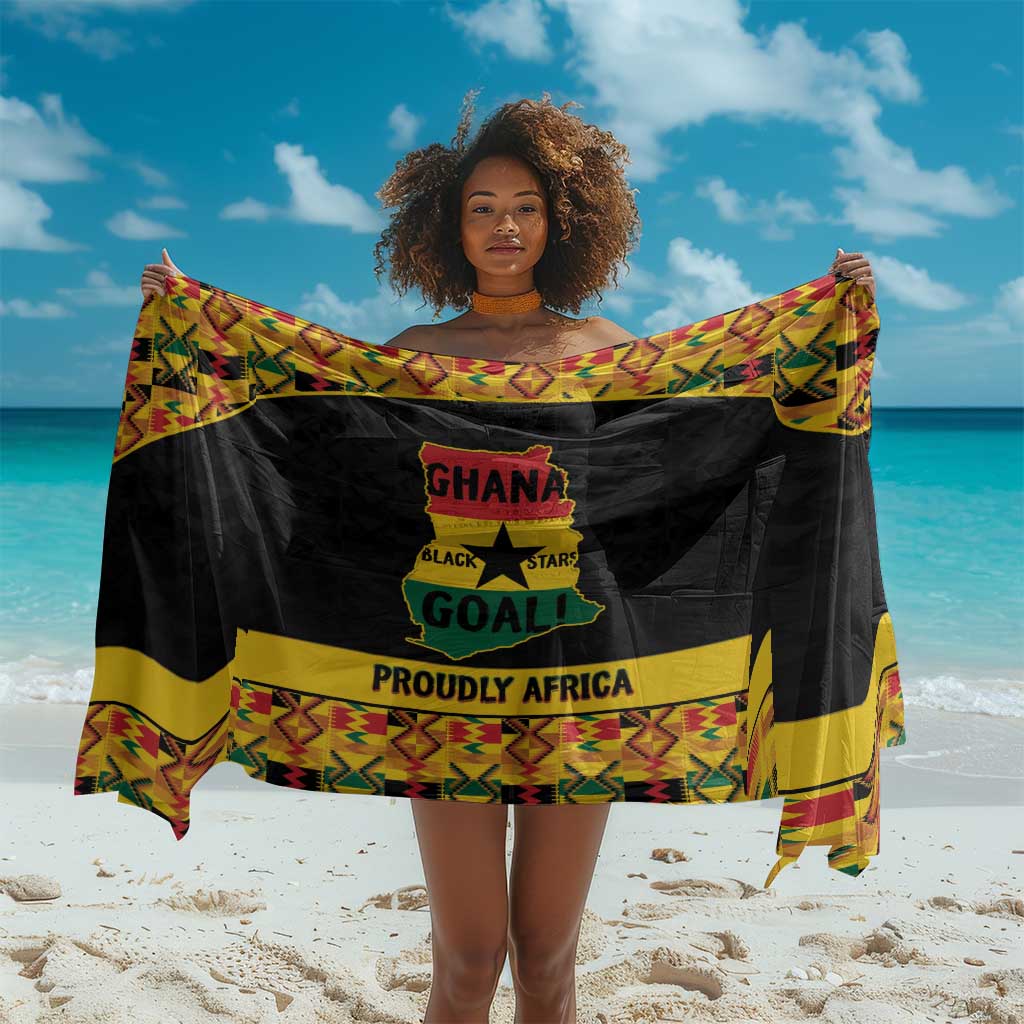 Afro Ghana Football Sarong Black Stars Never Fall - Kente Pattern - Wonder Print Shop