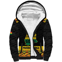 Personalized Afro Ghana Football Sherpa Hoodie Black Stars Never Fall - Kente Pattern - Wonder Print Shop