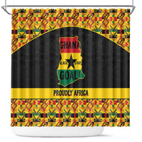 Afro Ghana Football Shower Curtain Black Stars Never Fall - Kente Pattern - Wonder Print Shop