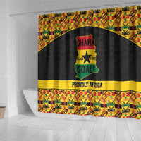 Afro Ghana Football Shower Curtain Black Stars Never Fall - Kente Pattern - Wonder Print Shop