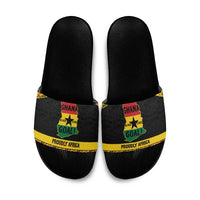 Afro Ghana Football Slide Sandals Black Stars Never Fall - Kente Pattern - Wonder Print Shop