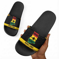 Afro Ghana Football Slide Sandals Black Stars Never Fall - Kente Pattern - Wonder Print Shop