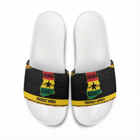 Afro Ghana Football Slide Sandals Black Stars Never Fall - Kente Pattern - Wonder Print Shop