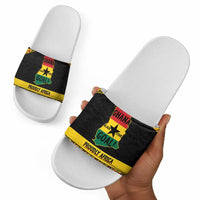 Afro Ghana Football Slide Sandals Black Stars Never Fall - Kente Pattern - Wonder Print Shop
