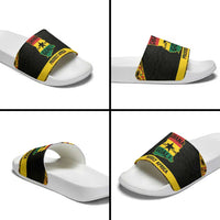 Afro Ghana Football Slide Sandals Black Stars Never Fall - Kente Pattern - Wonder Print Shop