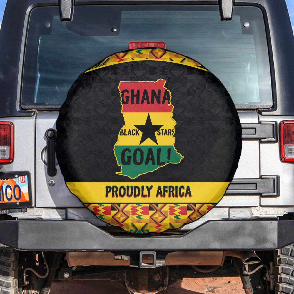 Afro Ghana Football Spare Tire Cover Black Stars Never Fall - Kente Pattern - Wonder Print Shop