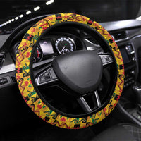 Afro Ghana Football Steering Wheel Cover Black Stars Never Fall - Kente Pattern - Wonder Print Shop