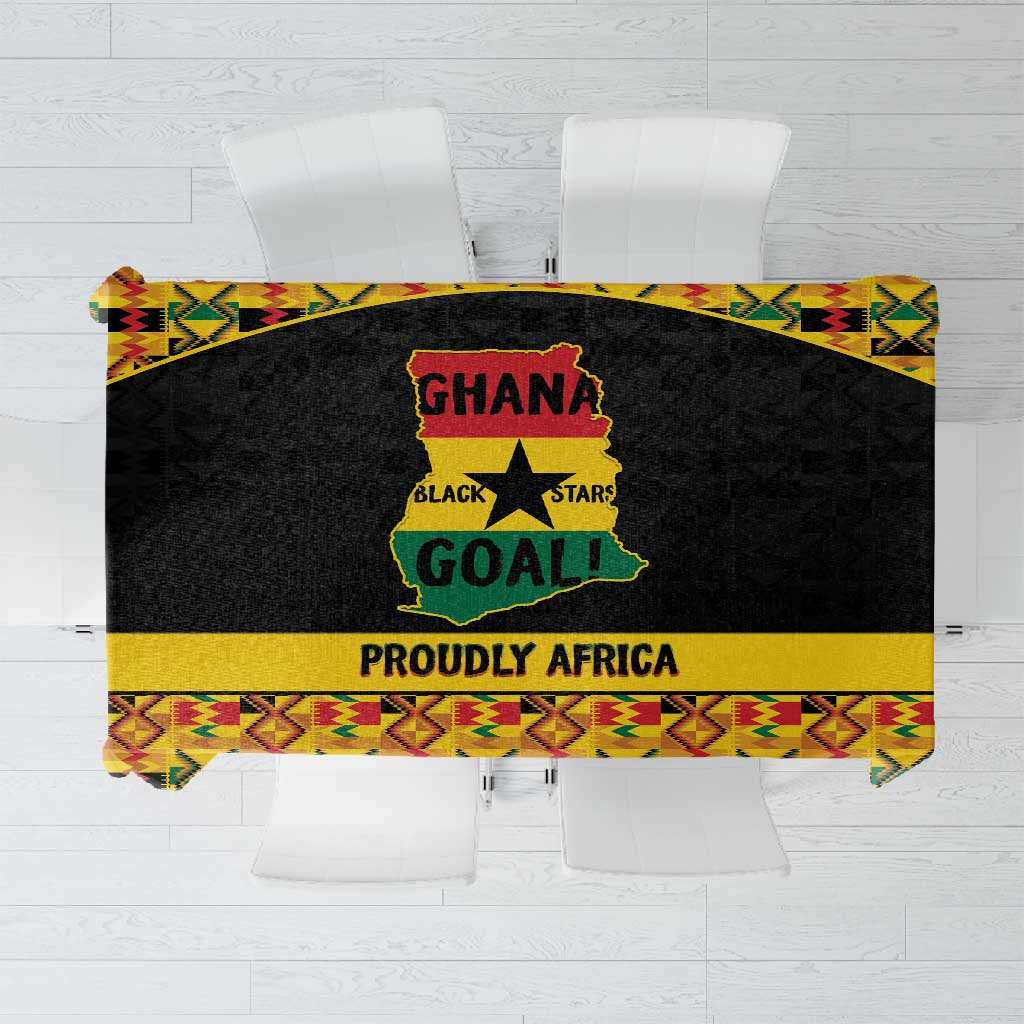 Afro Ghana Football Tablecloth Black Stars Never Fall - Kente Pattern - Wonder Print Shop