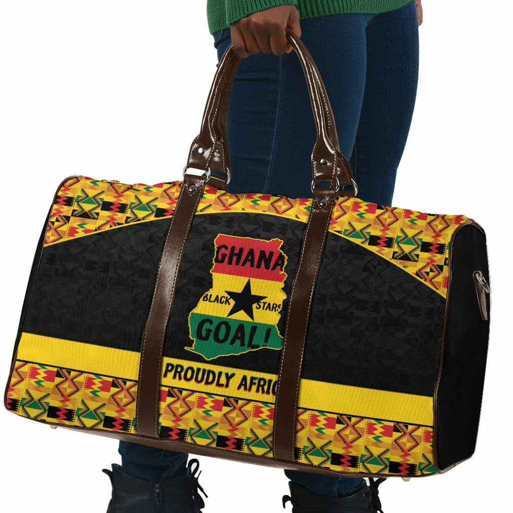 Afro Ghana Football Travel Bag Black Stars Never Fall - Kente Pattern - Wonder Print Shop