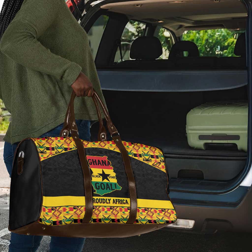 Afro Ghana Football Travel Bag Black Stars Never Fall - Kente Pattern - Wonder Print Shop