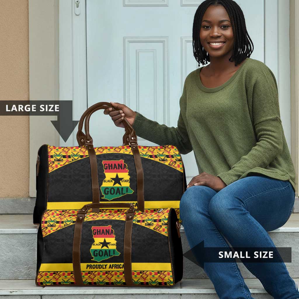 Afro Ghana Football Travel Bag Black Stars Never Fall - Kente Pattern - Wonder Print Shop
