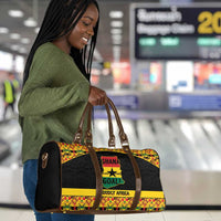 Afro Ghana Football Travel Bag Black Stars Never Fall - Kente Pattern - Wonder Print Shop