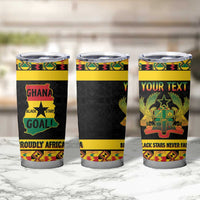 Personalized Afro Ghana Football Tumbler Cup Black Stars Never Fall - Kente Pattern - Wonder Print Shop