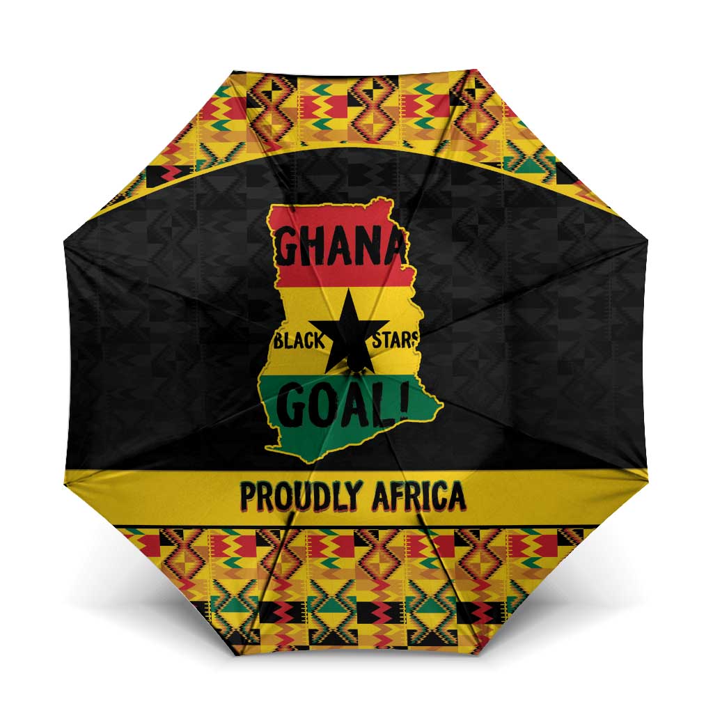 Afro Ghana Football Umbrella Black Stars Never Fall - Kente Pattern - Wonder Print Shop