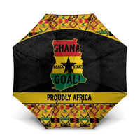 Afro Ghana Football Umbrella Black Stars Never Fall - Kente Pattern - Wonder Print Shop