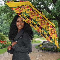 Afro Ghana Football Umbrella Black Stars Never Fall - Kente Pattern - Wonder Print Shop