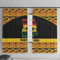 Afro Ghana Football Window Curtain Black Stars Never Fall - Kente Pattern - Wonder Print Shop