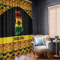 Afro Ghana Football Window Curtain Black Stars Never Fall - Kente Pattern - Wonder Print Shop