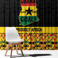 Afro Ghana Football Window Curtain Black Stars Never Fall - Kente Pattern - Wonder Print Shop