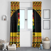 Afro Ghana Football Window Curtain Black Stars Never Fall - Kente Pattern - Wonder Print Shop