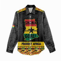 Personalized Afro Ghana Football Women Casual Shirt Black Stars Never Fall - Kente Pattern - Wonder Print Shop