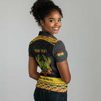 Personalized Afro Ghana Football Women Polo Shirt Black Stars Never Fall - Kente Pattern LT15