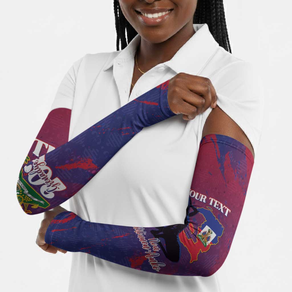 Personalized Afro-Haiti Football Arm Sleeves 2026 Nou Retounen Anko - Wonder Print Shop