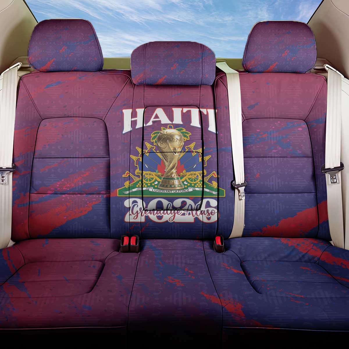 Afro-Haiti Football Back Car Seat Cover 2026 Nou Retounen Anko - Wonder Print Shop