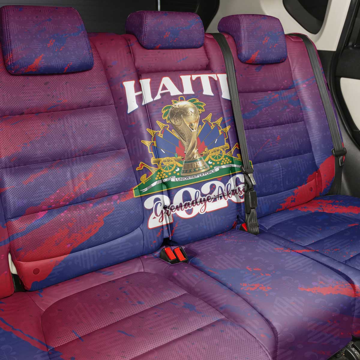 Afro-Haiti Football Back Car Seat Cover 2026 Nou Retounen Anko - Wonder Print Shop