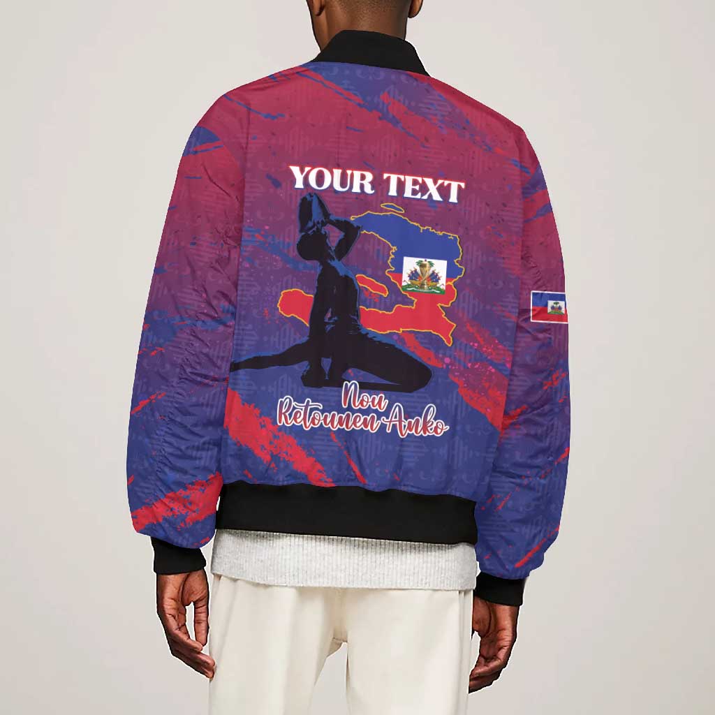 Personalized Afro-Haiti Football Bomber Jacket 2026 Nou Retounen Anko - Wonder Print Shop