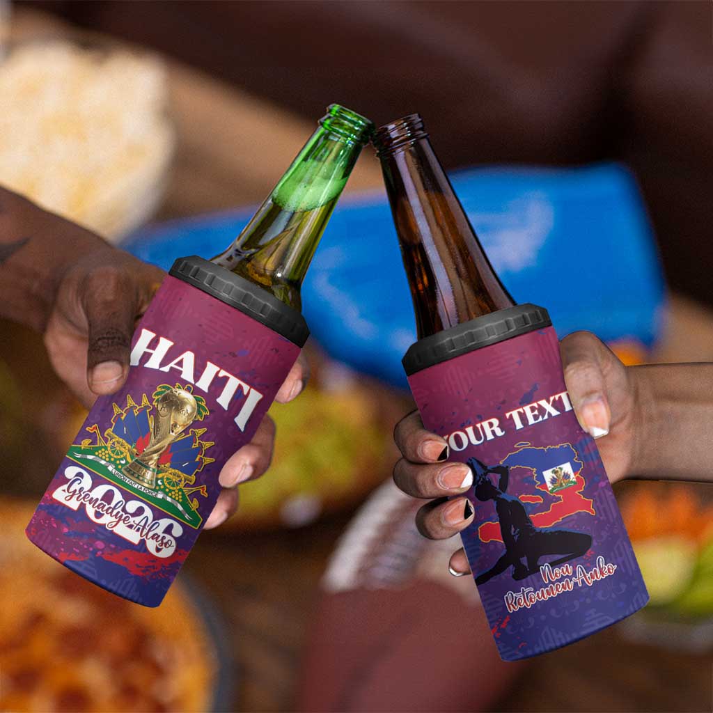 Personalized Afro-Haiti Football 4 in 1 Can Cooler Tumbler 2026 Nou Retounen Anko - Wonder Print Shop