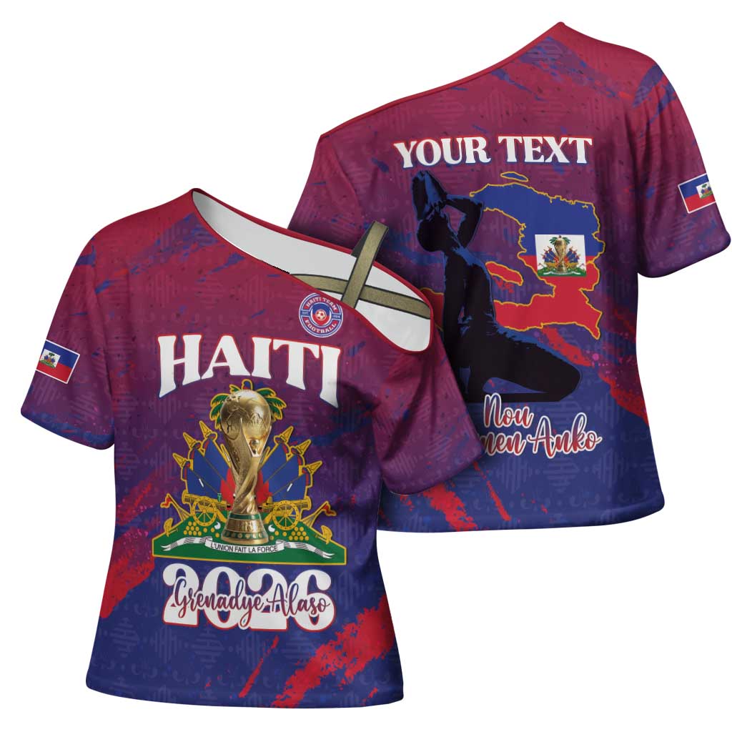 Personalized Afro-Haiti Football Cross Shoulder Shirt 2026 Nou Retounen Anko - Wonder Print Shop