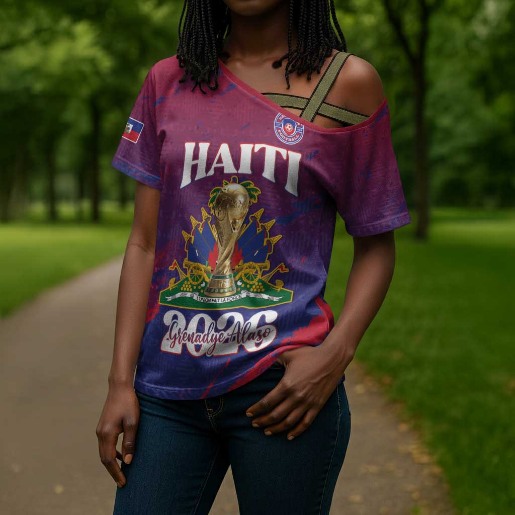 Personalized Afro-Haiti Football Cross Shoulder Shirt 2026 Nou Retounen Anko - Wonder Print Shop