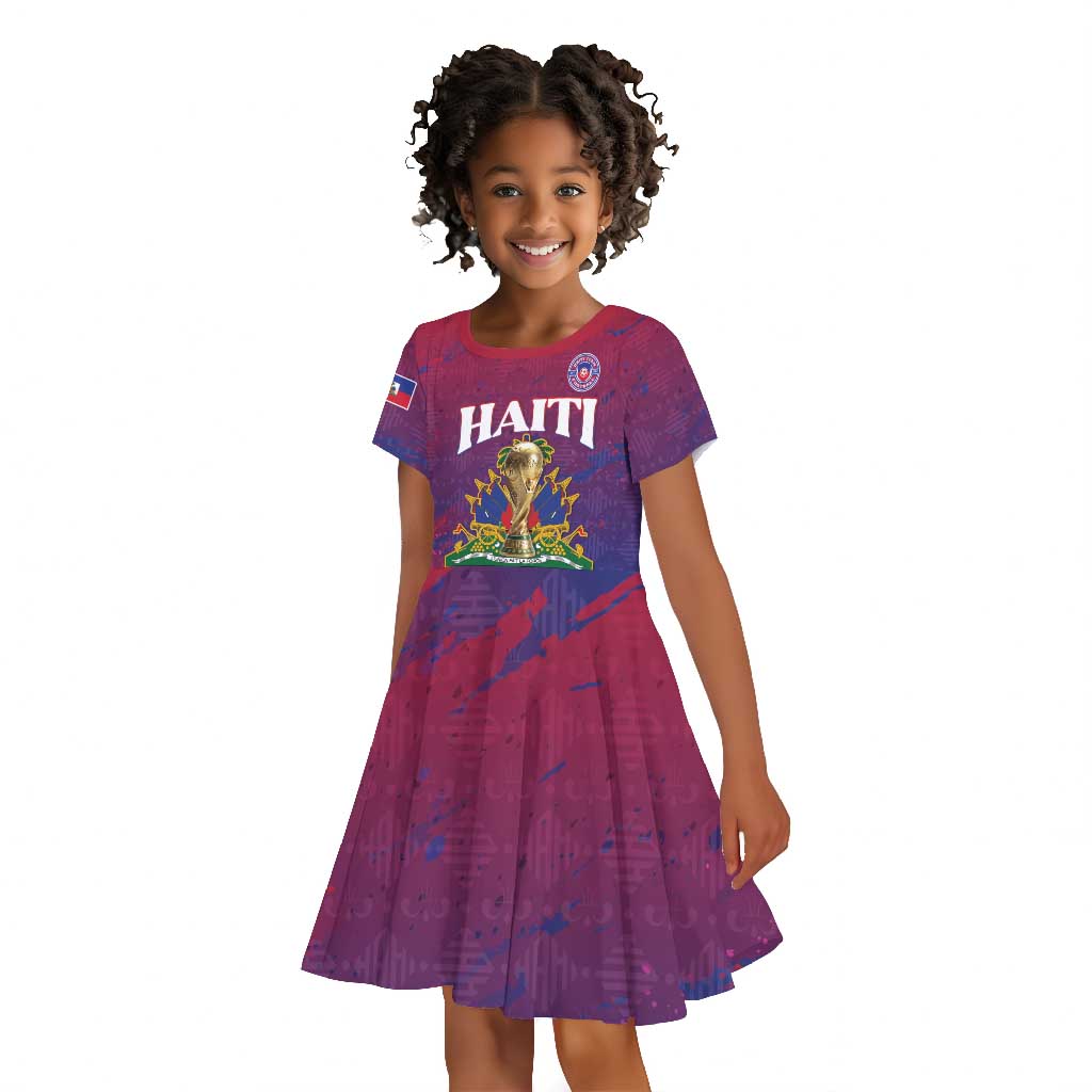 Personalized Afro-Haiti Football Kid Short Sleeve Dress 2026 Nou Retounen Anko LT15