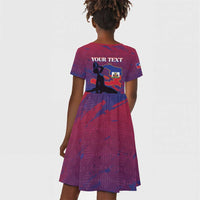 Personalized Afro-Haiti Football Kid Short Sleeve Dress 2026 Nou Retounen Anko LT15