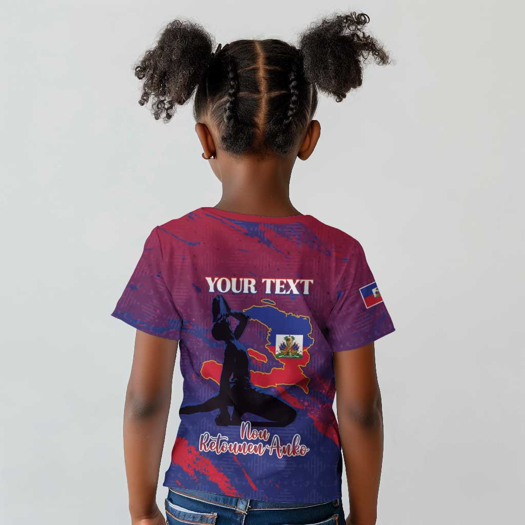 Personalized Afro-Haiti Football Kid T shirt 2026 Nou Retounen Anko LT15