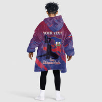 Personalized Afro-Haiti Football Kid Wearable Blanket Hoodie 2026 Nou Retounen Anko - Wonder Print Shop