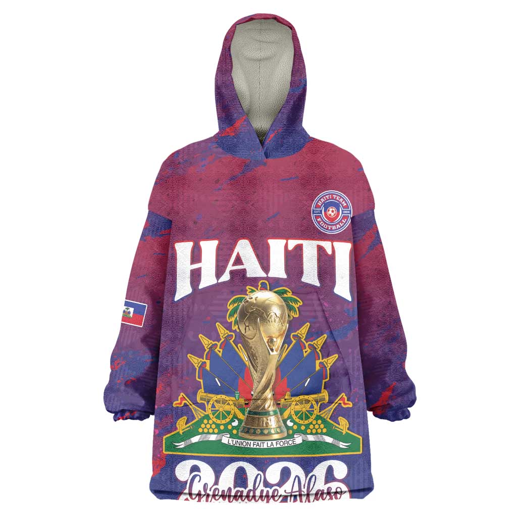 Personalized Afro-Haiti Football Kid Wearable Blanket Hoodie 2026 Nou Retounen Anko - Wonder Print Shop