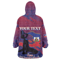 Personalized Afro-Haiti Football Kid Wearable Blanket Hoodie 2026 Nou Retounen Anko - Wonder Print Shop